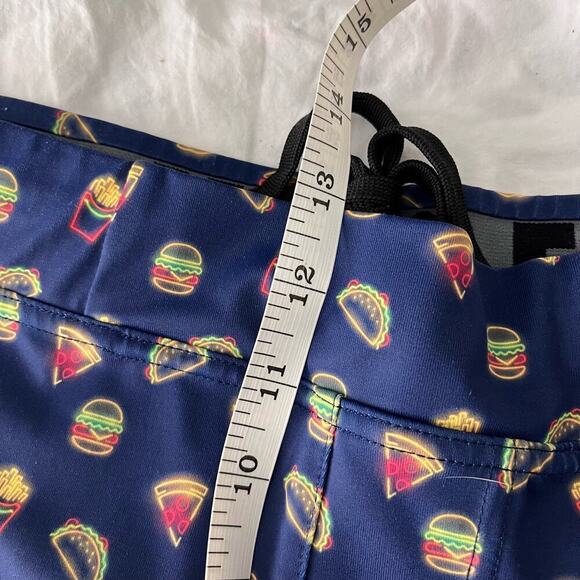 Feed Me Fight Me Blue Hemberger Taco French Fry Print Athletic Shorts Size XXL - Picture 3 of 6